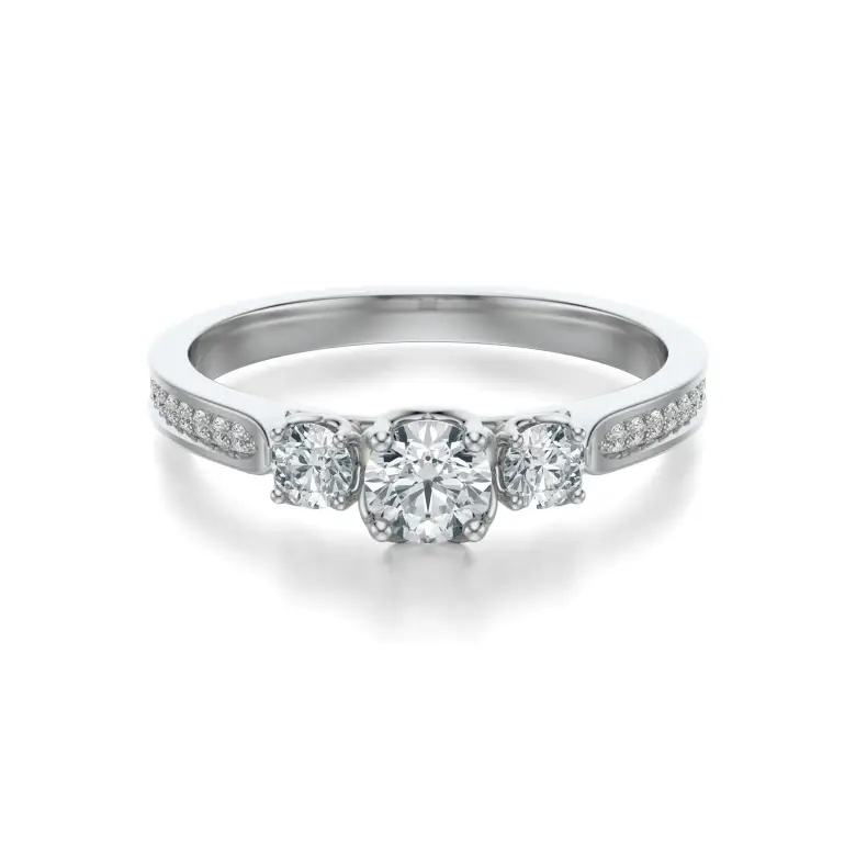 Pierścionek białe złoto z diamentami AJPZ_088